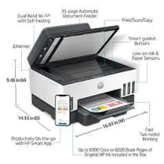 HP Smart Tank 750 Wi-Fi All-in-One Colour Ink Tank Printer with ADF, Duplex & 1 Extra Black Ink Bottle, 6UU47A - view 1