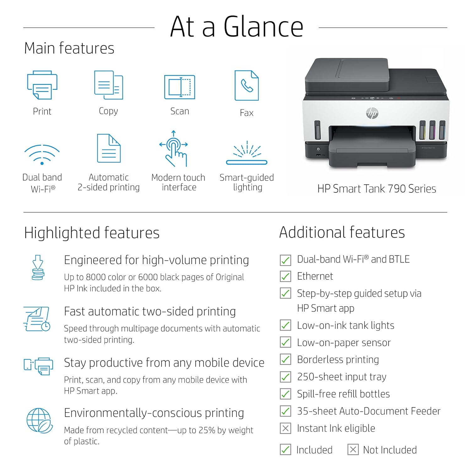 HP Smart Tank 790 All-in-One Auto Duplex WiFi Colour Printer with ADF and FAX, Print, Scan & Copy for Office with ADF and FAX : Amazon.in: Computers & Accessories - view 2