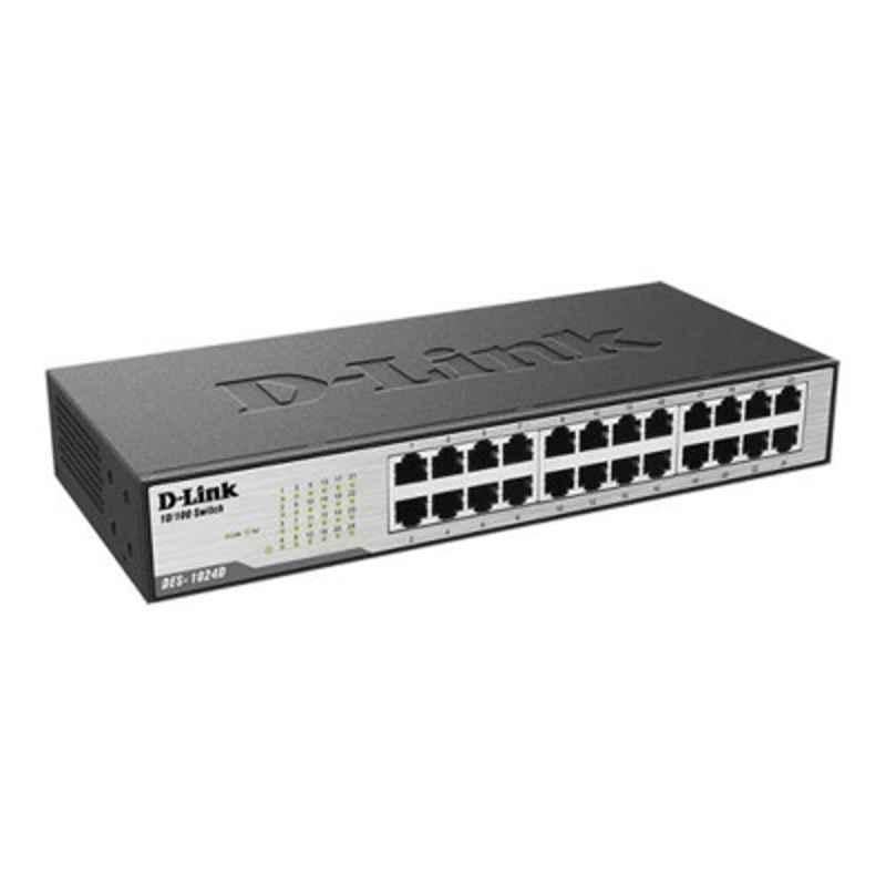 Dlink 24-Port Fast Ethernet Unmanaged Desktop Switch DES-1024D - view 4