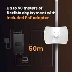 Tenda O8 5GHz 433Mbps White IP65 Outdoor CPE Access Point to Point Wireless Bridge Device with PoE Powered, AP & WISP - view 2