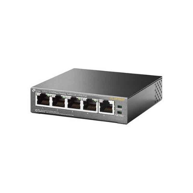 TP-Link 5 Ports 10/100Mbps Desktop Switch with 4 Ports POE, TL-SF1005P - view 1