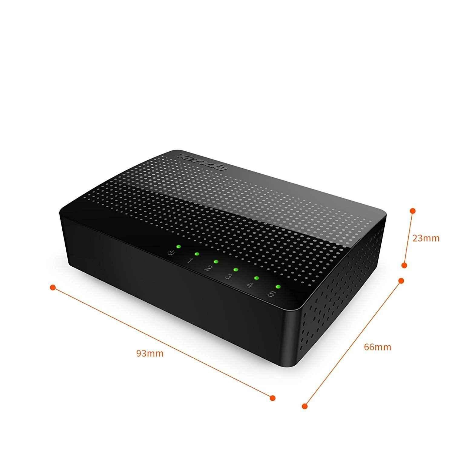 Tenda SG105 5 Port Black 10/100/1000Mbps Ethernet Switch with Smart LED - view 1