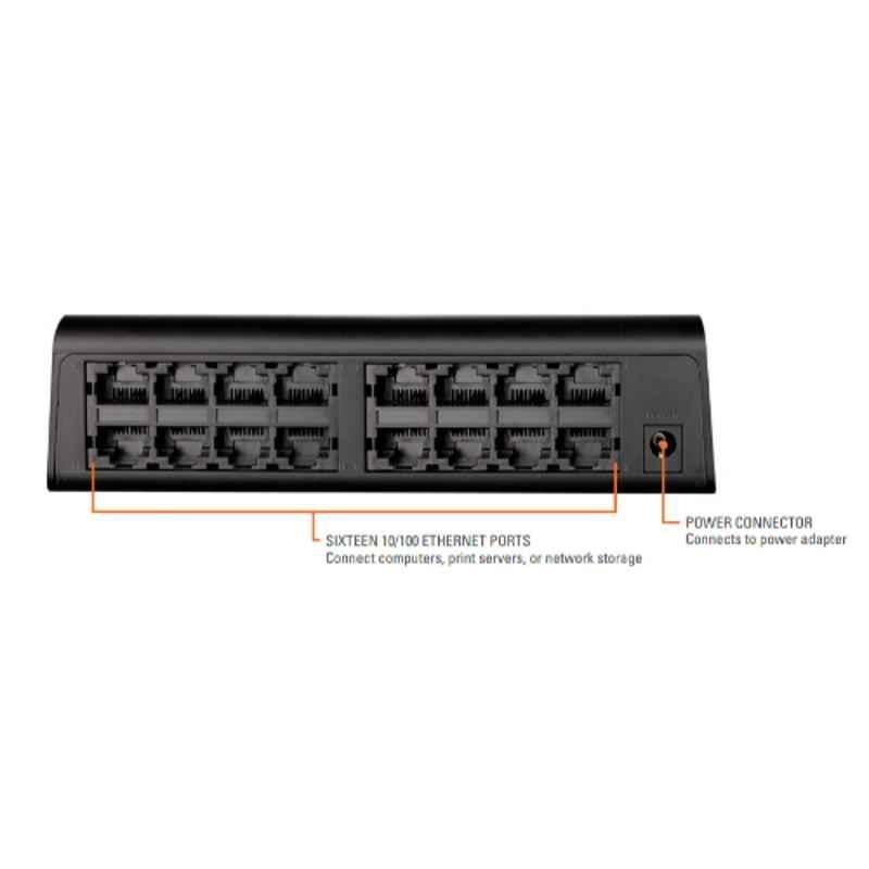 D-Link 16-Ports 10/100 Desktop Switch, DES-1016A - view 1
