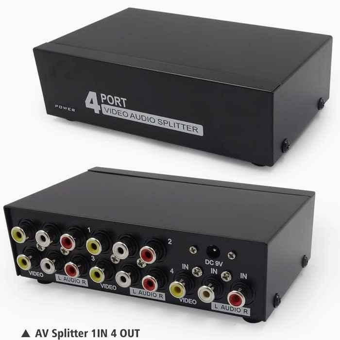 Mak World 4 Way Audio Video AMP Splitter RCA 1 Input & 4 Output - view 3