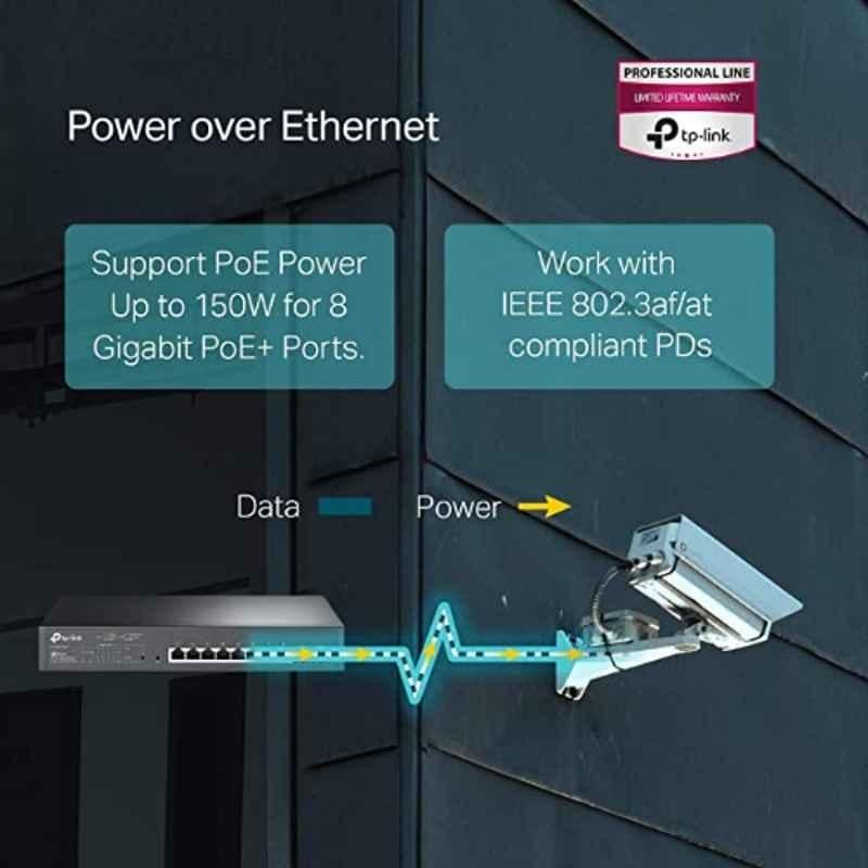 TP-Link TL-SG2210MP Jetstream 10-Port Gigabit Smart Switch with 8-Port PoE+ 2 Port SFP Uplink Ports - view 1