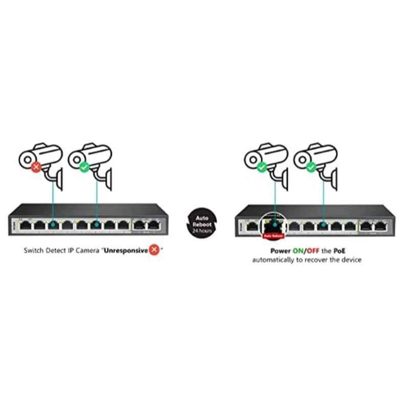 Dlink 250M 10-Port 10/100/1000 Switch with 8 PoE Ports and 2 Uplink Ports DGS-F1010P-E - view 2