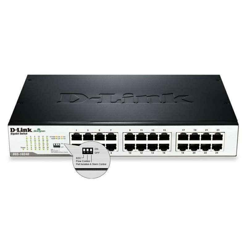 D-Link 24 Port Gigabit Unmanaged Desktop Switch, DGS-1024D - view 2