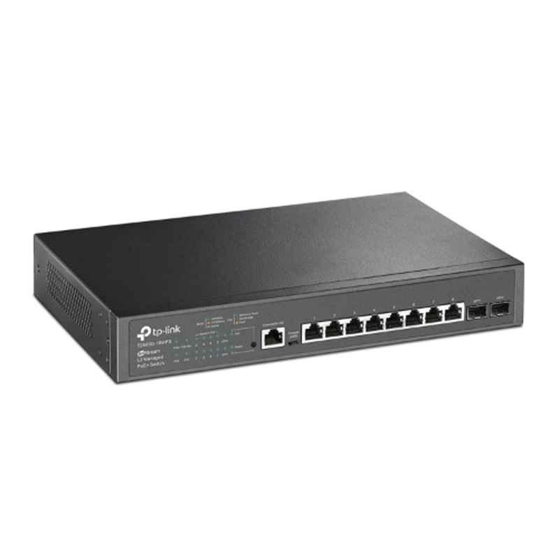 TP-Link Jetstream Black 8-Port Gigabit L2 Managed PoE Plus Switch with 2 SFP Slots, T2500G-10MPS - view 2