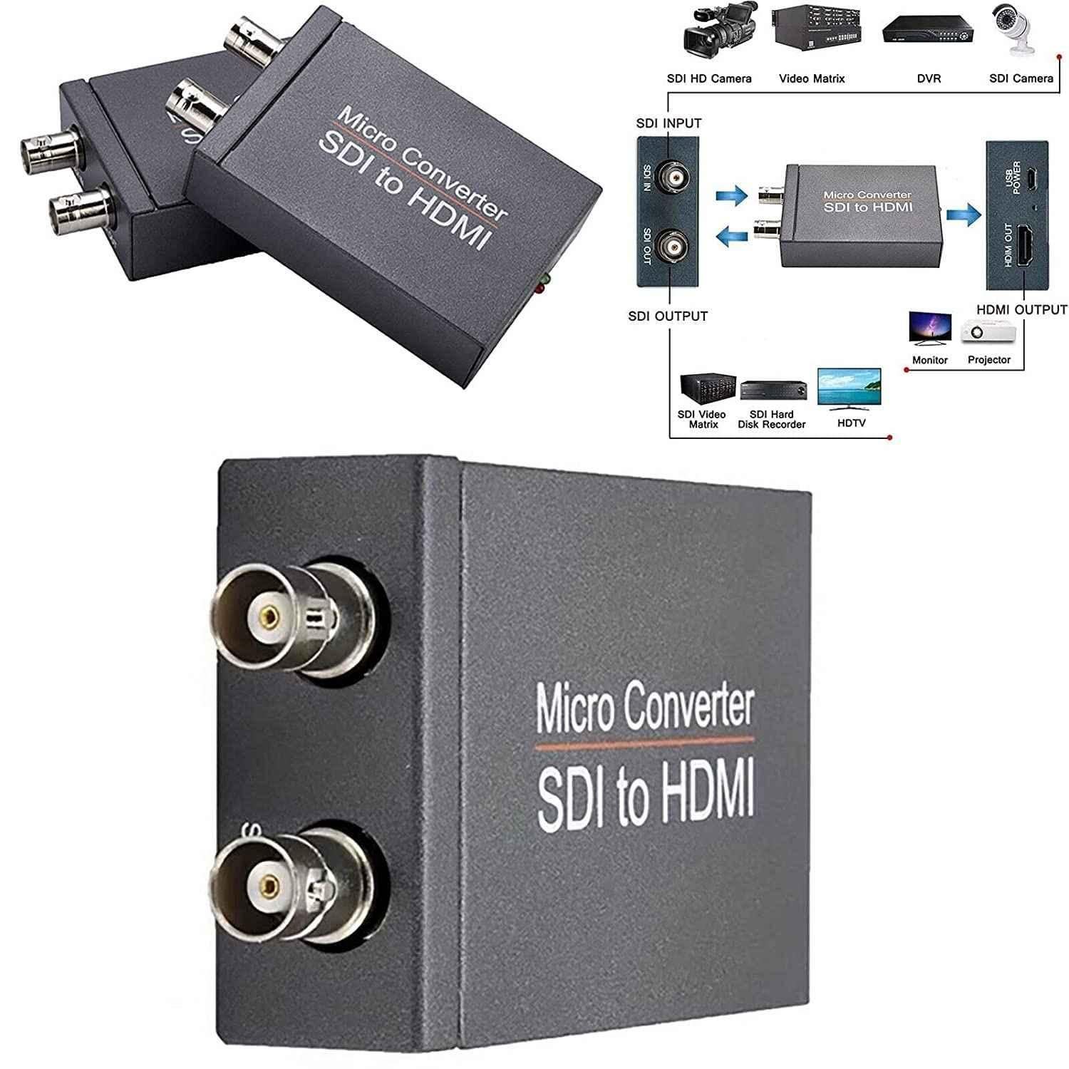 Mak World 2.97Gbps Grey SDI to HDMI Mini Converter with Loop Out, Stereo Audio De-Embedder & 1080p UHD Support - view 2