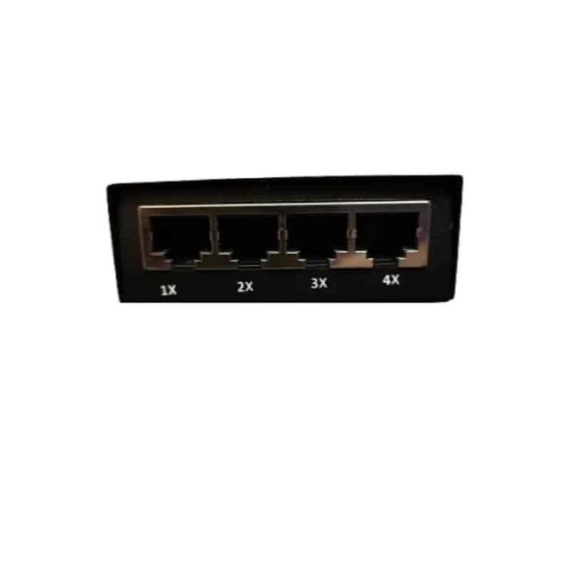 Hanutech 20km 10/100Mbps 4 RJ45 Port to 100Base-FX Media Converter Pair Over Single Mode Single Fiber - view 1