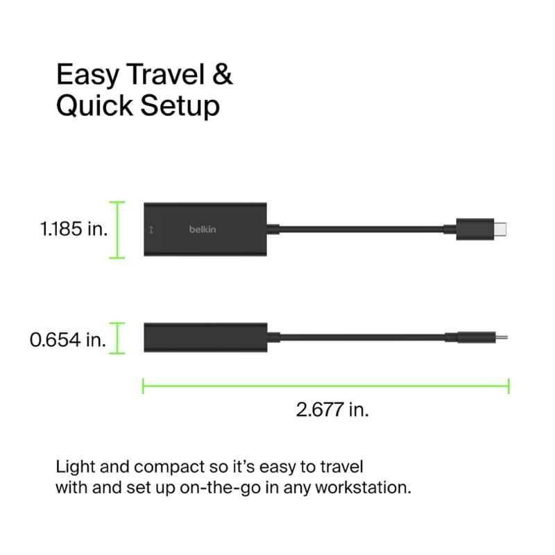 Belkin USB-C to Ethernet Adapter, INC012btBK - view 4