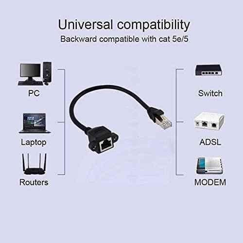 Mak World 0.3m Black Rj45male to Female Panel mount LAN Cable Adapter - view 1