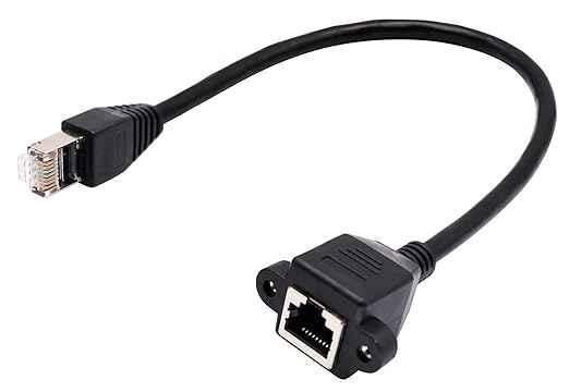 Mak World 0.3m Black Rj45male to Female Panel mount LAN Cable Adapter - view 2