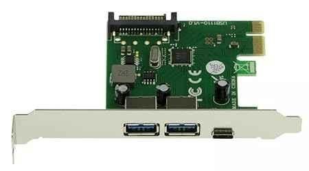 Mak World PCI-E Express 2 USB 3.0 & 1 Type-C USB 3.1 Card - view 2