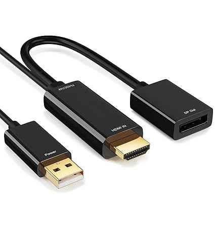 Mak World 15cm 4k HDMI to DP Video Adapter with USB Power for PC, Laptop, Monitor, TV & Projector - view 2