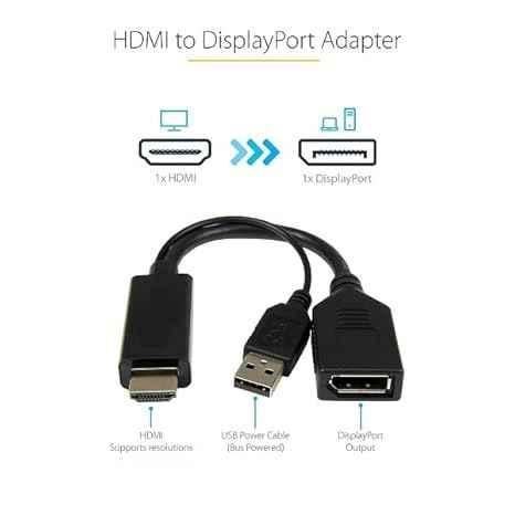 Mak World 15cm 4k HDMI to DP Video Adapter with USB Power for PC, Laptop, Monitor, TV & Projector - view 4