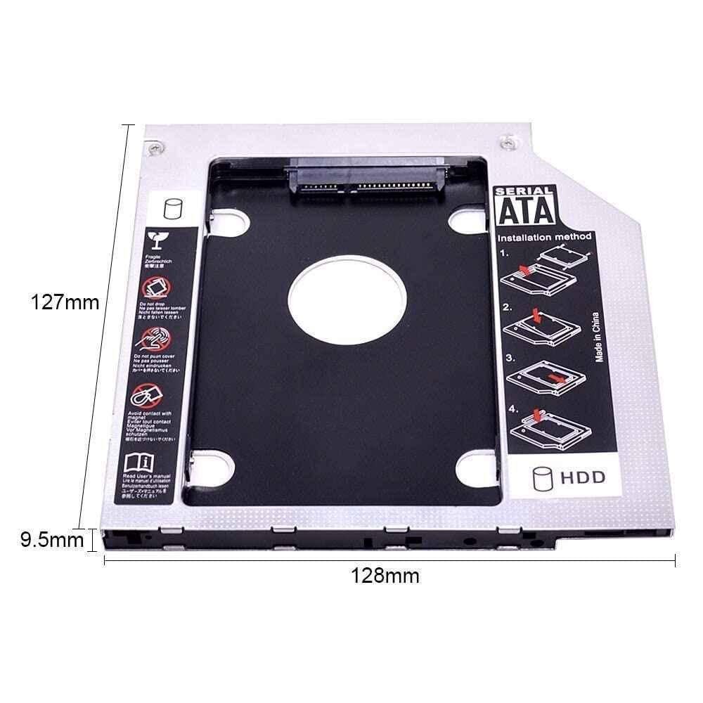 Mak World Universal 12.7mm SATA to SATA 2nd SSD HDD Hard Drive Caddy Adapter for SSD & HDD - view 1