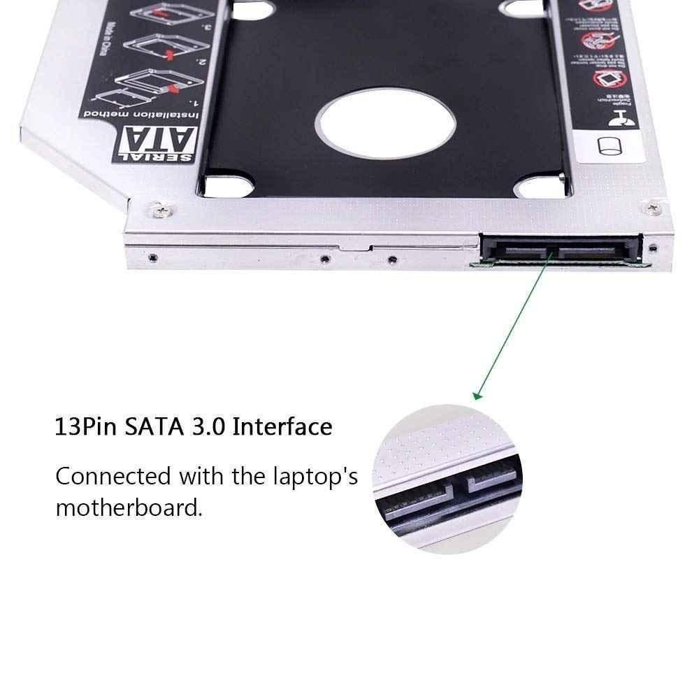 Mak World Universal 12.7mm SATA to SATA 2nd SSD HDD Hard Drive Caddy Adapter for SSD & HDD - view 2