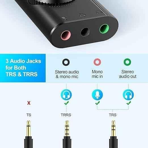 Mak World USB to Stereo Audio External Sound Adapter for Windows & Mac - view 2