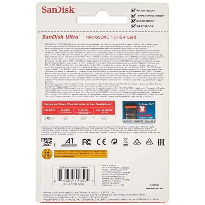 Sandisk 512GB MicroSDXC Memory Card, SDSQUA4-512G-GN6MN - view 3