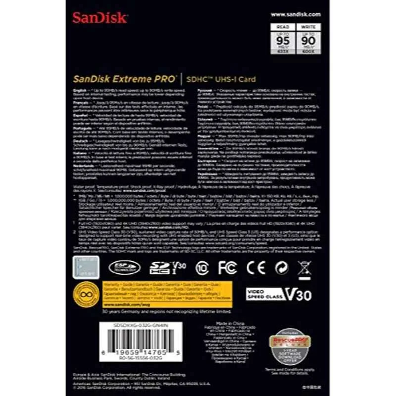 Sandisk 32GB SDHC Memory Card, SDSDXXG-032G-GN4IN - view 1
