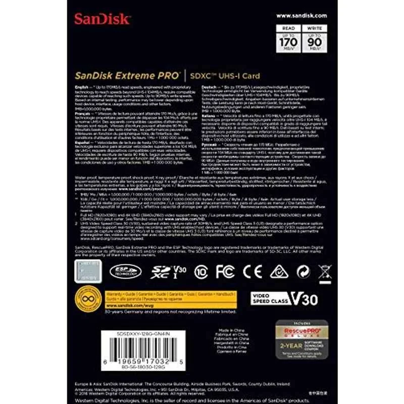 Sandisk 128GB SDXC Memory Card, SDSDXXY-128G-GN4IN - view 1