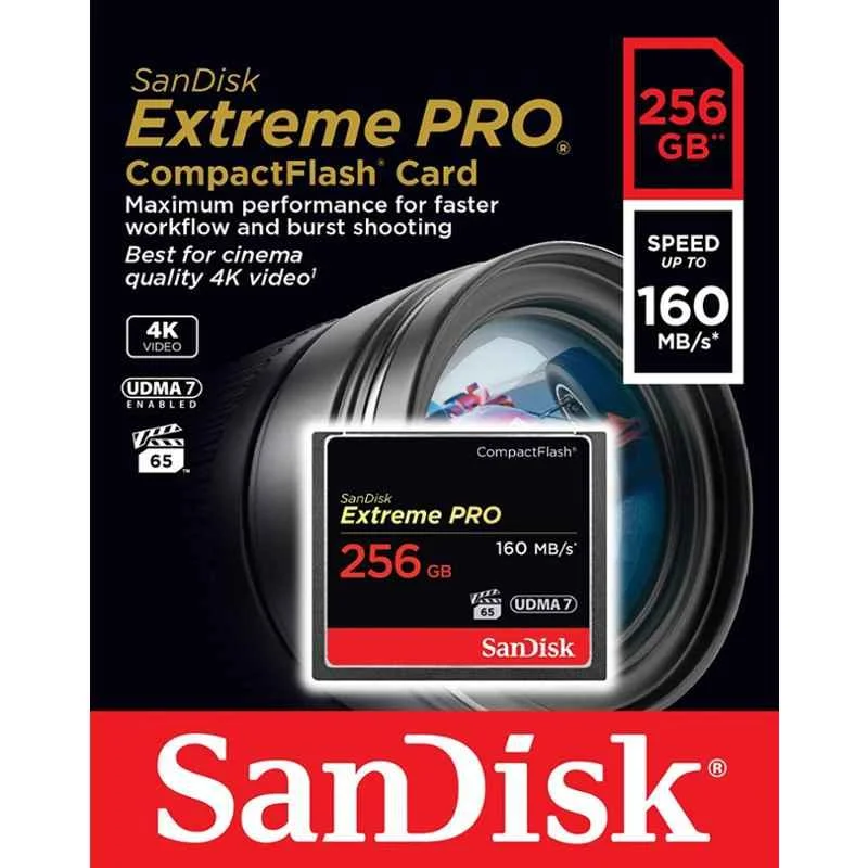 Sandisk 256GB Compact Flash Memory Card, SDCFXPS-256G-X46 - view 1
