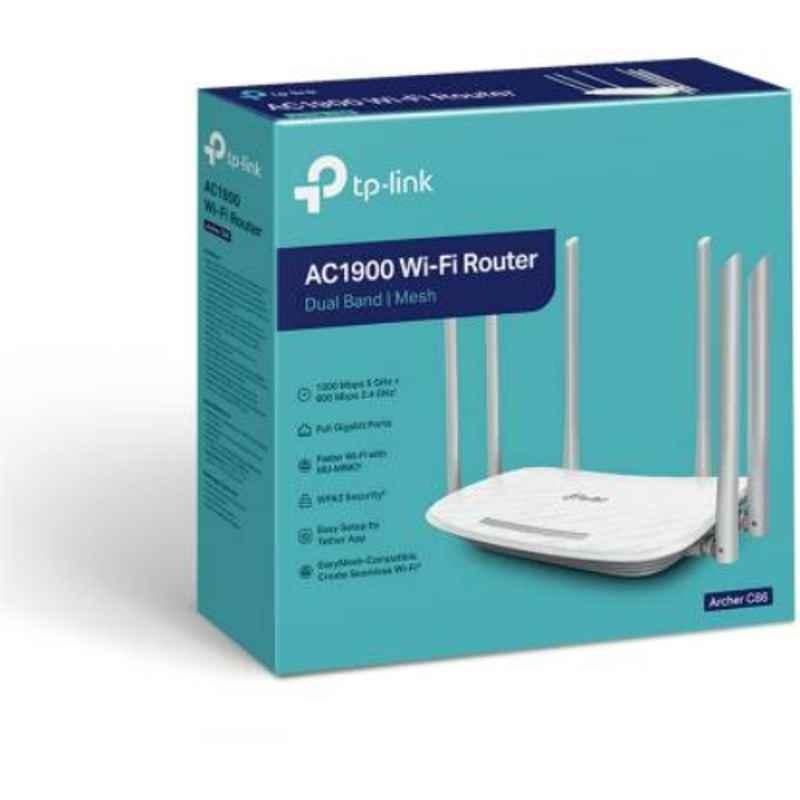 TP-Link 1900Mbps White Dual Band Wireless Router, Archer C86 - view 1