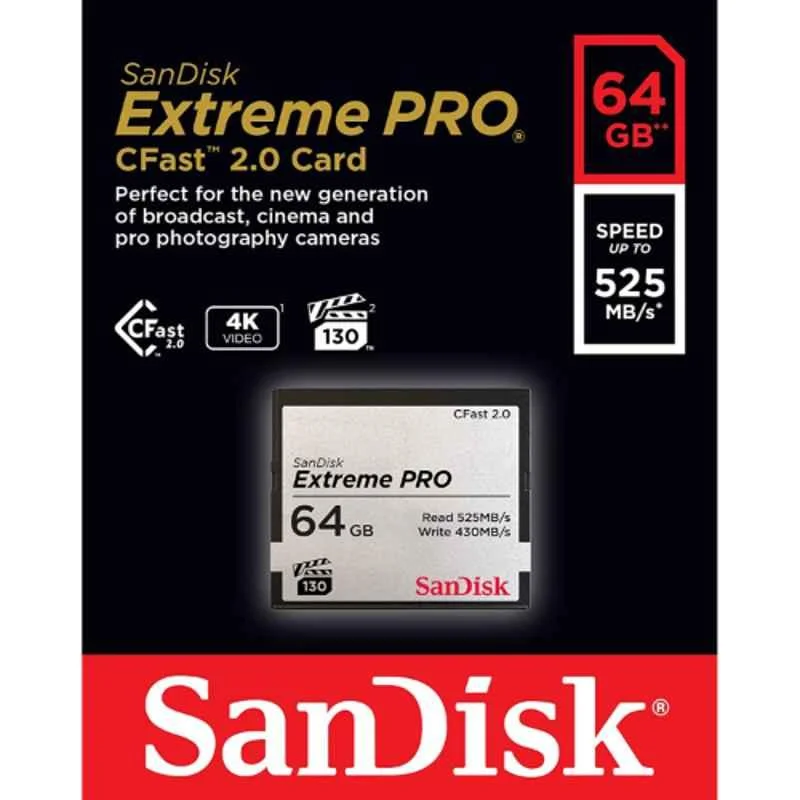 SanDisk Extreme Pro 2.0 64GB Compact Flash Memory Card, SDCFSP-064G-G46D - view 2
