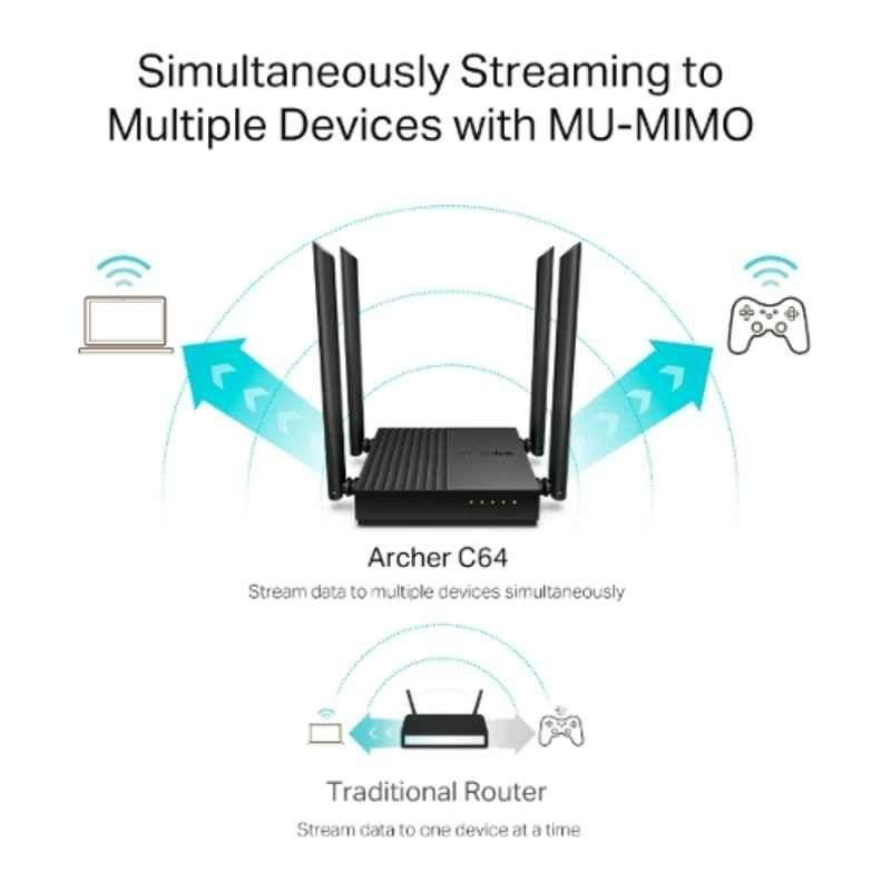 TP-Link Archer C64 Dual Band Gigabit MU-MIMO Wi-Fi Router, AC1200 - view 1
