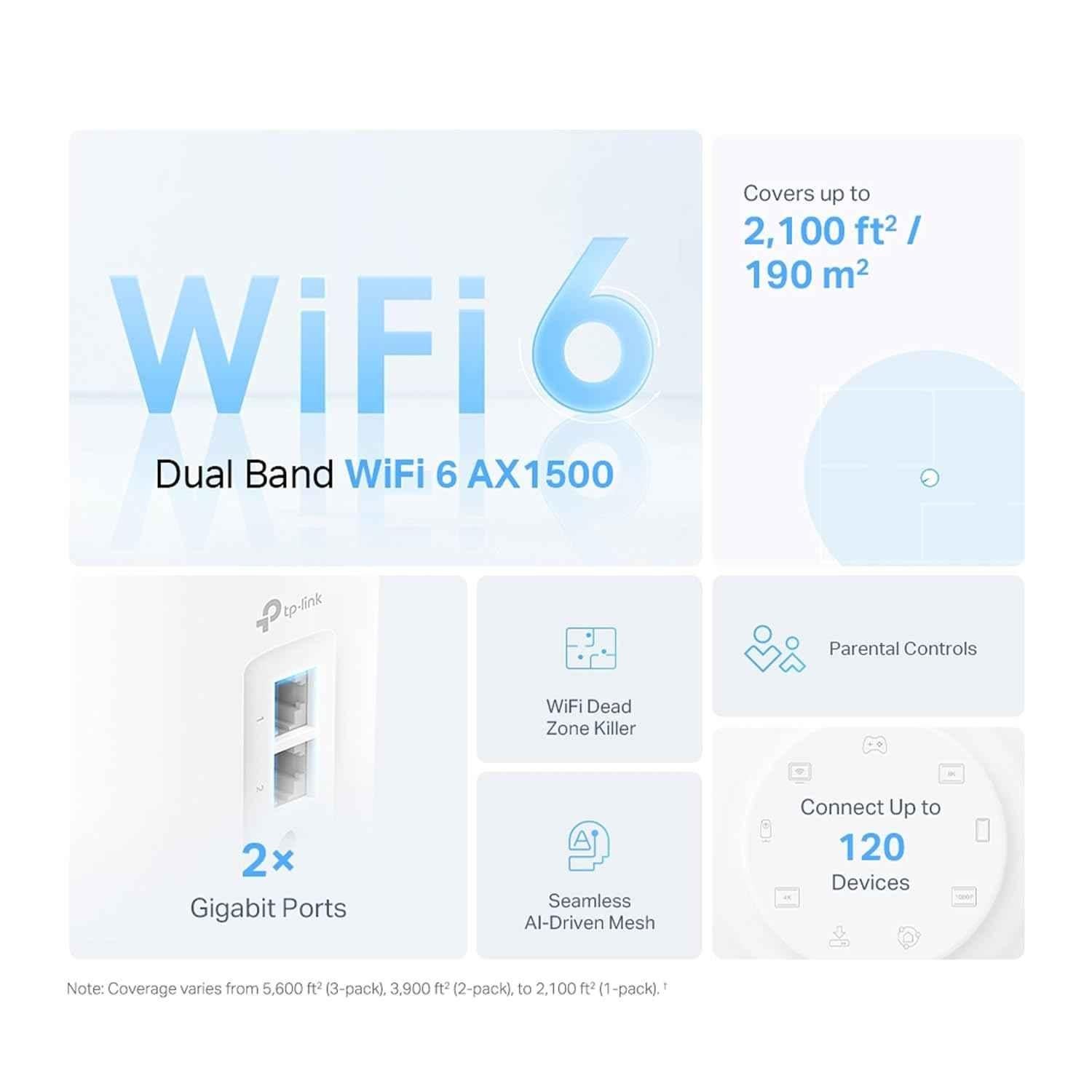 TP-Link Deco X10 1500 Mbps 5GHz White Wi-Fi 6 Whole Home Dual Band Mesh Wi-Fi System with Connect up to 120 Devices, AX1500 - view 3