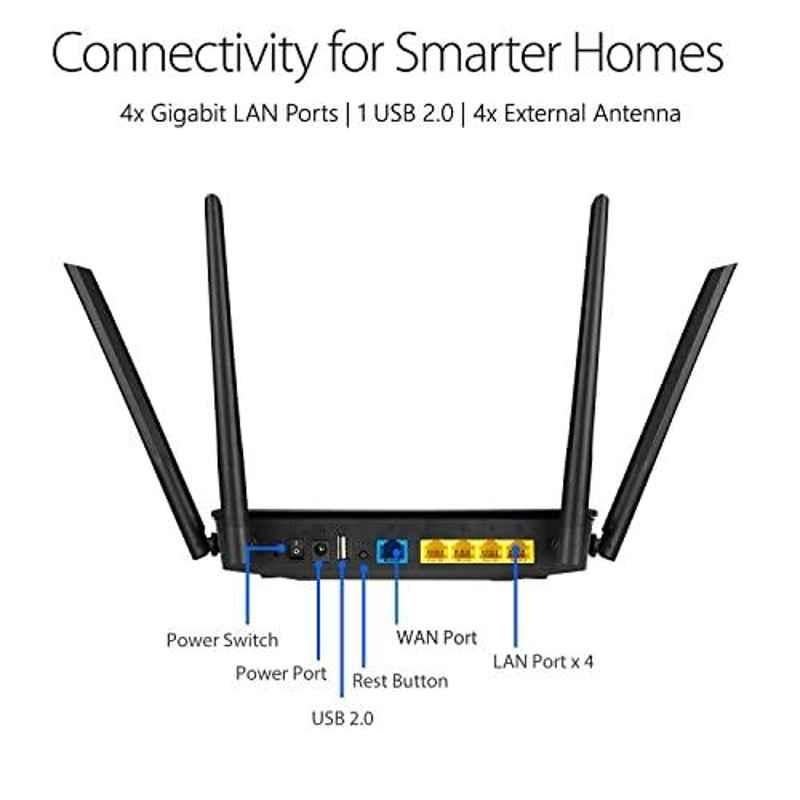 Asus RT-AC59U V2 AC1500 1500Mbps Black Wi-Fi Router - view 1