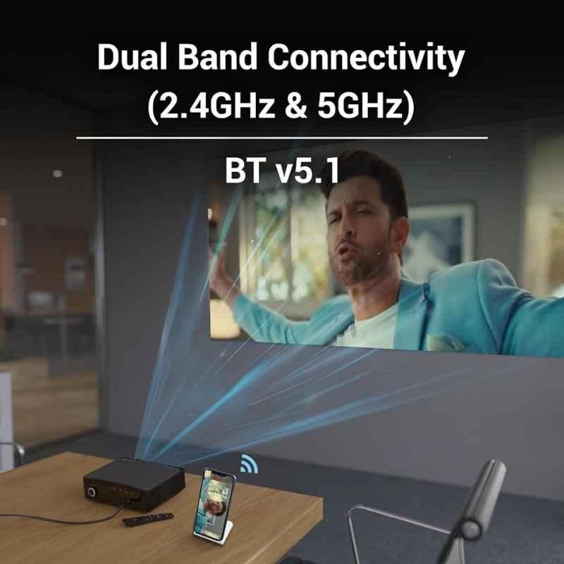 ZEBRONICS PIXAPLAY 16 4000lm WiFI Bluetooth LED Projector FHD 1080p Native 4K Support|Android Support|200" Screen|WiFi, BT, USB, HDMI|1 Year Warranty - view 1