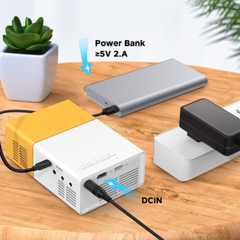 NReal Nova Go 4200 Lumens Mini Portable Projector, FHD 1080 Support, Dual Power Inputs, Power-Bank Compatible, USB, HDMI, Built-in Speakers, Remote - view 3