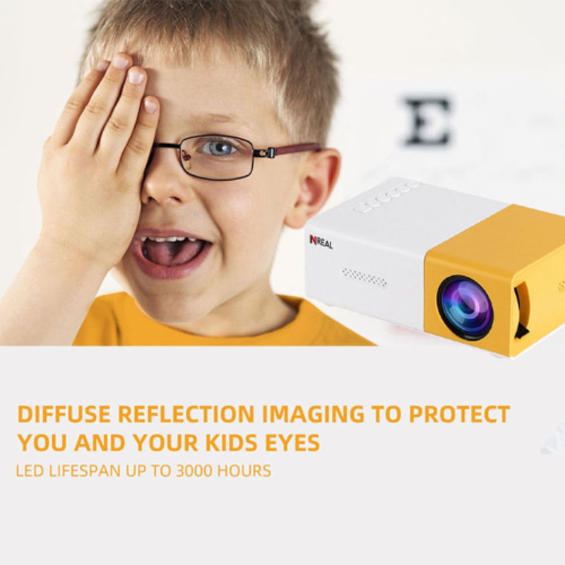 NReal Nova Go 4200 Lumens Mini Portable Projector, FHD 1080 Support, Dual Power Inputs, Power-Bank Compatible, USB, HDMI, Built-in Speakers, Remote - view 6
