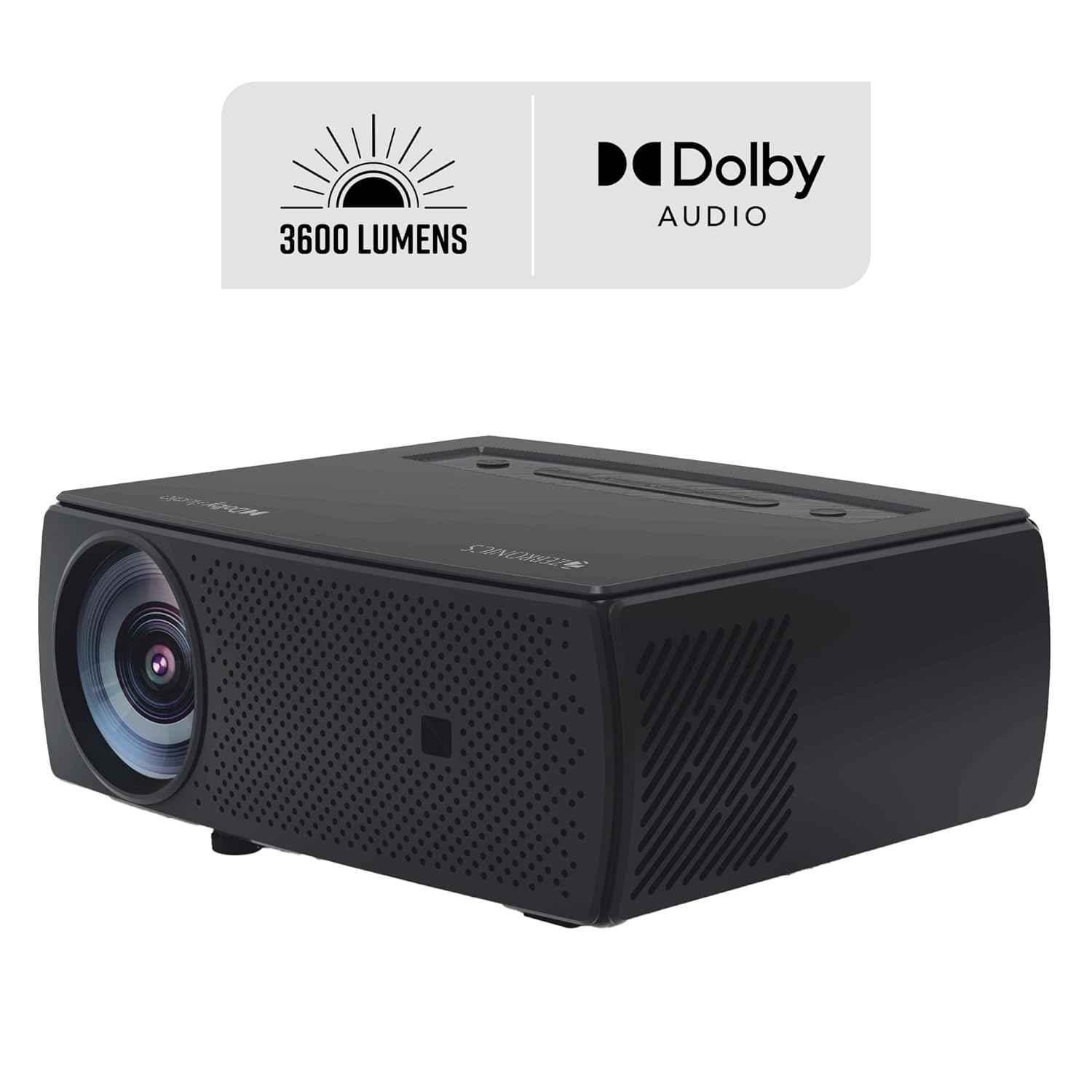 Zebronics PIXAPLAY 15 5500 Lumens Smart Projector, 4K Support Native 1080p, with Dolby Audio, Android OS, Miracast, Wi-Fi + Bluetooth, 180 inch Screen - view 3