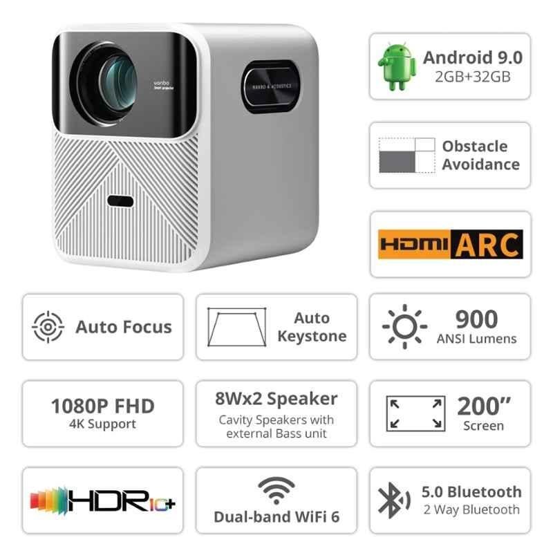 WANBO Mozart 1 18000 Lumens Android Projector, Native Full HD 1080p, 4K HDR, Dust Proof, Auto Focus + OA, 16W Speaker, Wi-Fi 6 + BT, Dual 8W Speakers - view 3