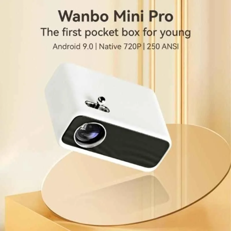 WANBO Mini Pro 8000 Lumens Portable Android Projector, Native 720p FHD, 1080p Support, Wi-Fi + BT, Netflix, Prime & More, 176" Screen, Built-in Speaker - view 7