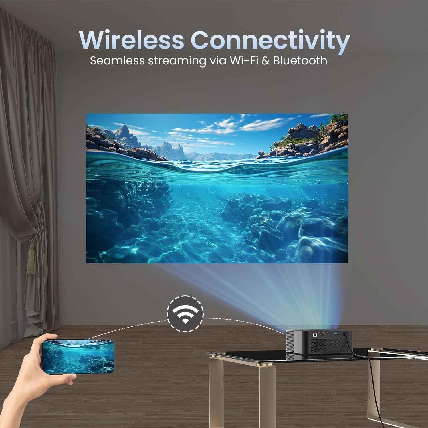 Portronics Beem 510 5300 Lumens Smart Projector, FHD 1080p Native with 4K Support, In-Built Streaming Apps, Bluetooth, Wi-fi, 5W Speaker, Auto Focus - view 2