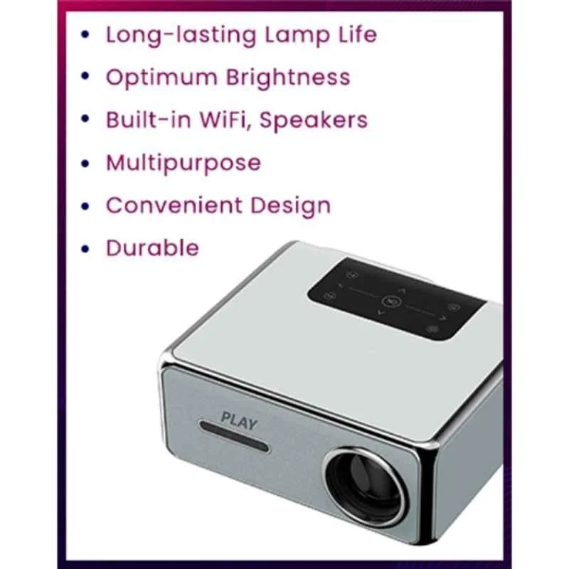 PLAY MP8 White Native Full HD 2K 4K 7500lm 5G WiFi Fast Processor Wireless Remote Portable Projector - view 2