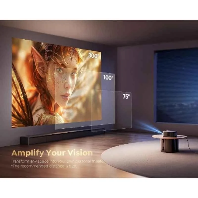 PLAY Mac Pro Black 25000lm 2500 ANSI Android 11 5G WiFi BT UHD Google Certified Auto Keystone Remote Portable Projector - view 1