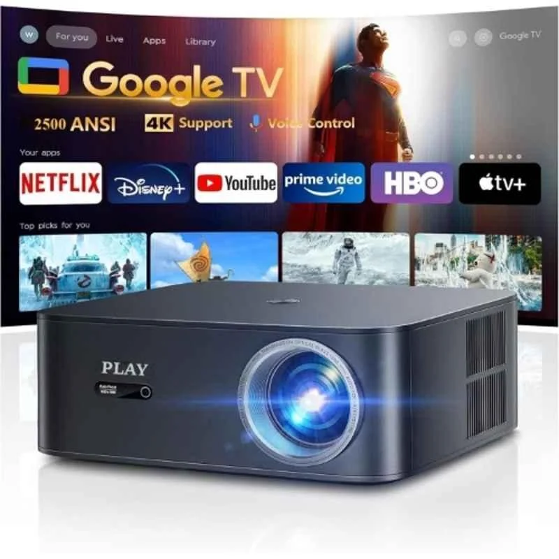PLAY Mac Pro Black 25000lm 2500 ANSI Android 11 5G WiFi BT UHD Google Certified Auto Keystone Remote Portable Projector - view 4