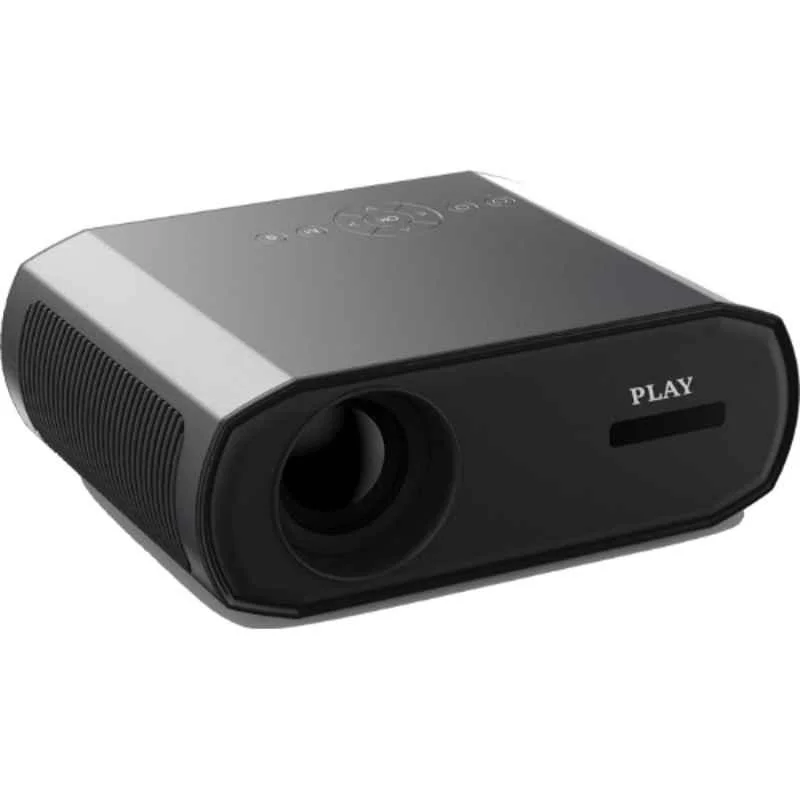 PLAY MK Pro Black Grey Native Full HD 1080p 16000lm 360 deg Rotation Electronic Zoom Dual Speaker Wireless Remote Portable Projector - view 2