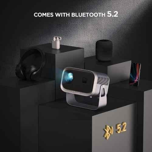 AUN F Style 720p Native Resolution Projector for Home 4K Support, Android 11, 4500 Lumen (390 ANSI) 5G WiFi 6 Bluetooth Inbuilt YouTube Netflix PrimeVideo Hotstar 3W Speaker HDMI USB 150" Max Display - view 3