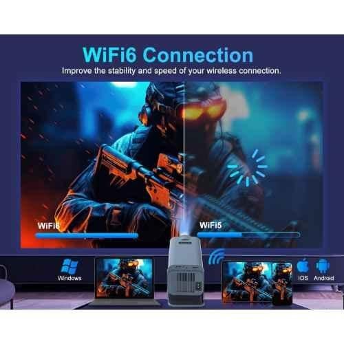AUN Free Style 1080p Native Resolution Projector for Home 4K Support, Android 11, 6000 Lumen (490 ANSI) 5G WiFi Bluetooth Inbuilt YouTube Netflix PrimeVideo Hotstar Speaker HDMI USB 150" Max Display - view 2