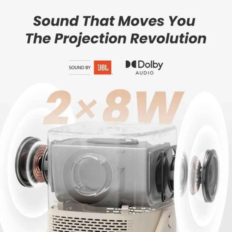 Yaber T2 Plus 450 ANSI Lumens Portable Smart Projector, Native 1080p FHD, Sounded by JBL Dolby Audio, Battery Built-in, Wi-Fi Bluetooth, NFC Quick Pair - view 3