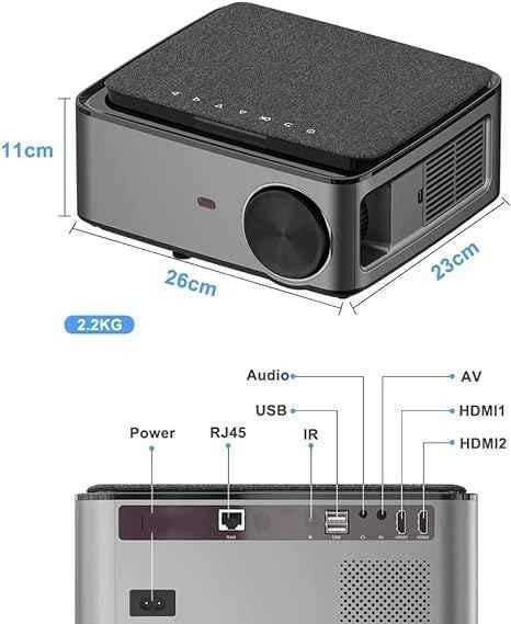 Tonzo LS 418 6500lm Android 9.0 Portable Bluetooth LED Projector 1080p Native 4K Support|WiFi, BT, USB & HDMI|300'' Screen Size|1 Year Warranty - view 3