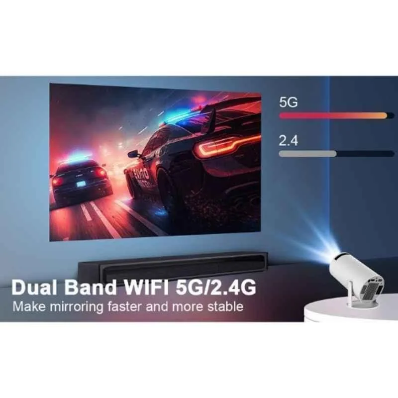 PLAY Freestyle White 4K 2K HD 5000lm Android 11 1+8GB 180 deg Rotation 2.4G+5G WiFi Remote Portable Projector - view 4