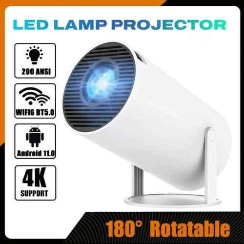 TECSOX Luma 11000 Lumens Portable Mini Smart Projector, Native 720p, 4K UHD Support, Built-in Android 11, WiFi 6, Bluetooth 5, 180 Rotatable (White) - view 3