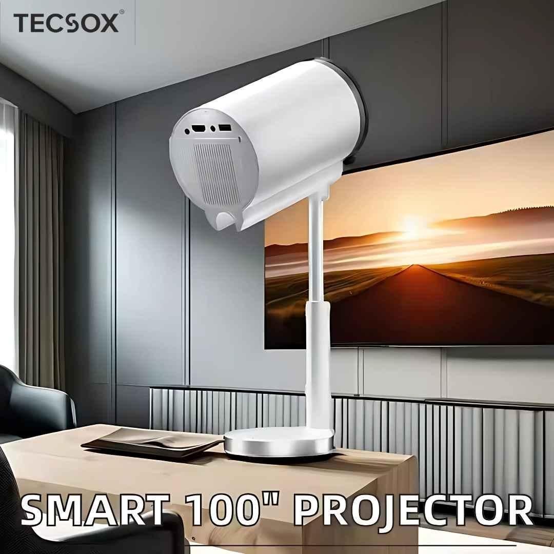 TecSox Falcon 700 ANSI Lumens Android 13 Projector, Native 720p FHD, 4K Support, Wi-Fi + Bluetooth, Unique Gimbal Design, 100 inch Screen (White) - view 4
